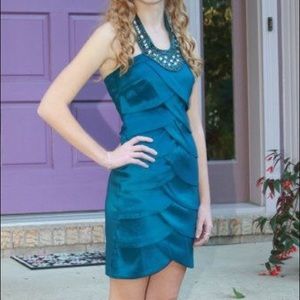 Formal Halter Dress with Beaded Detail